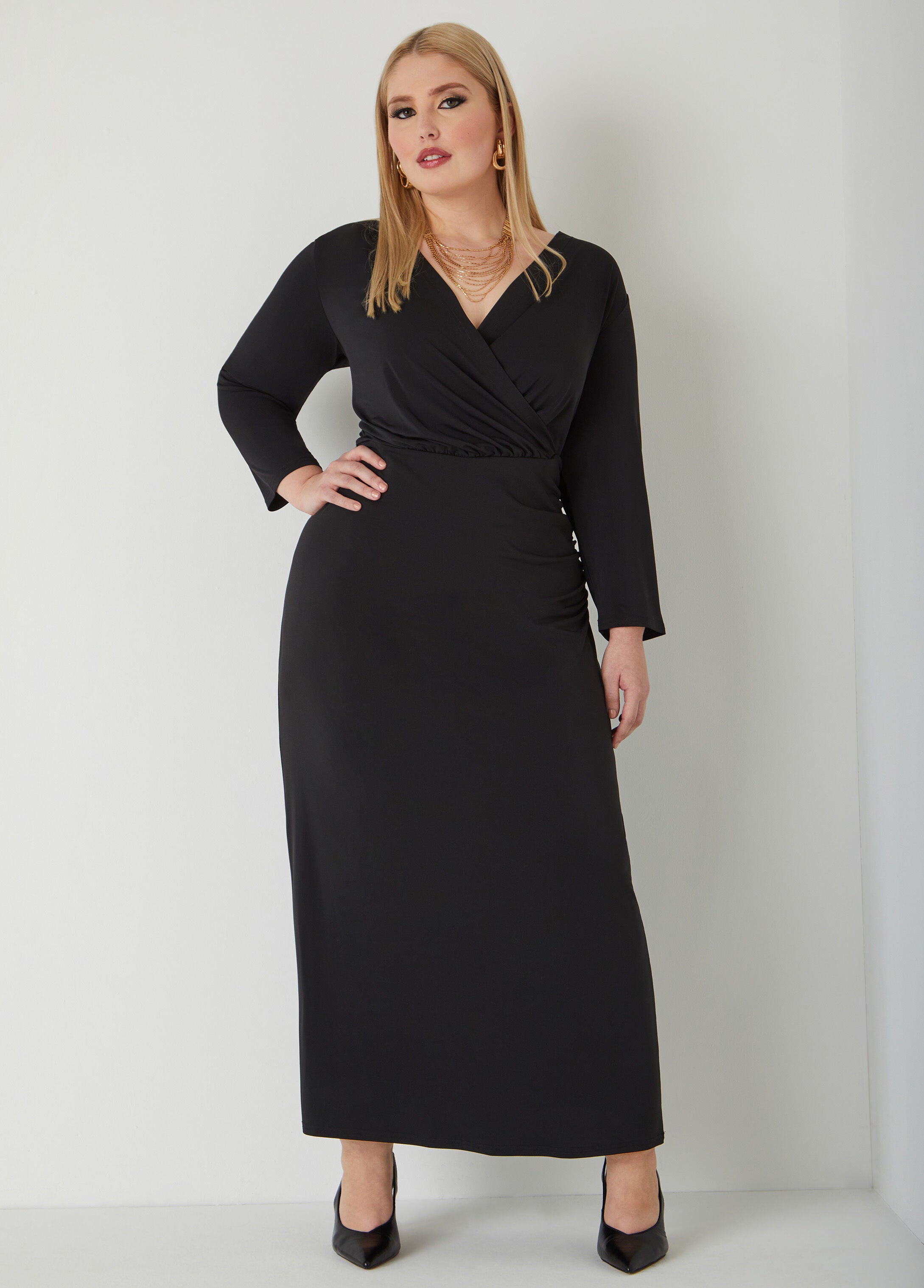 Plus Size maxi wrap dress plus size wrap dress knit dress