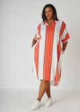 Hi Low Striped Shirtdress