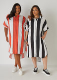 Hi Low Striped Shirtdress