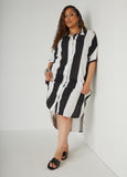 Striped Hi Low Shirtdress