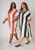 Striped Hi Low Shirtdress