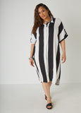 Plus Size Striped Hi Low Shirtdress