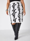 Scribble Intarsia Sweater Skirt