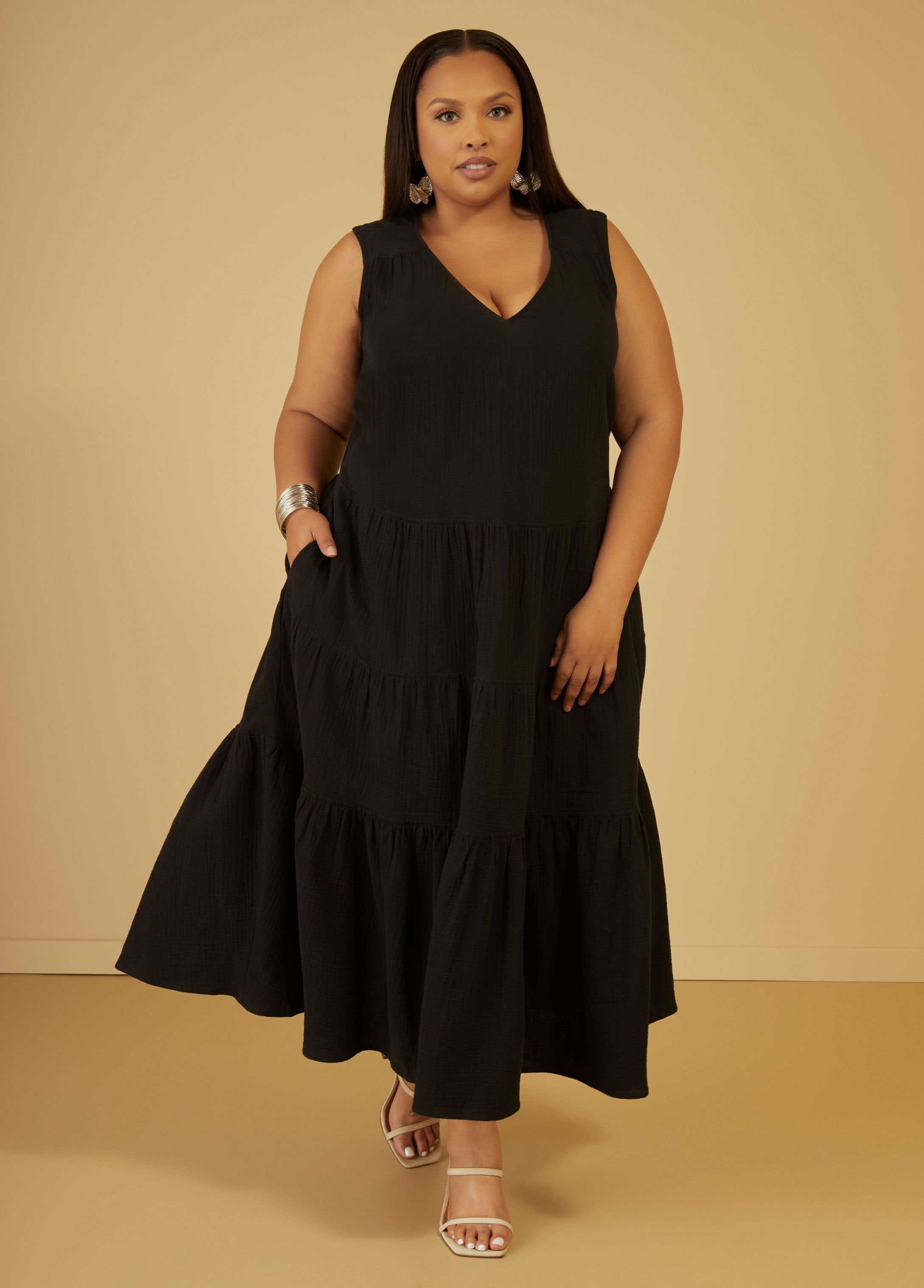 Plus Size Maxi Dress Summer Cotton Dress Plus Size Gauze Dress