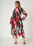 Geo Print Faux Wrap Dress