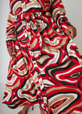 Swirl Print A Line Shirtdress