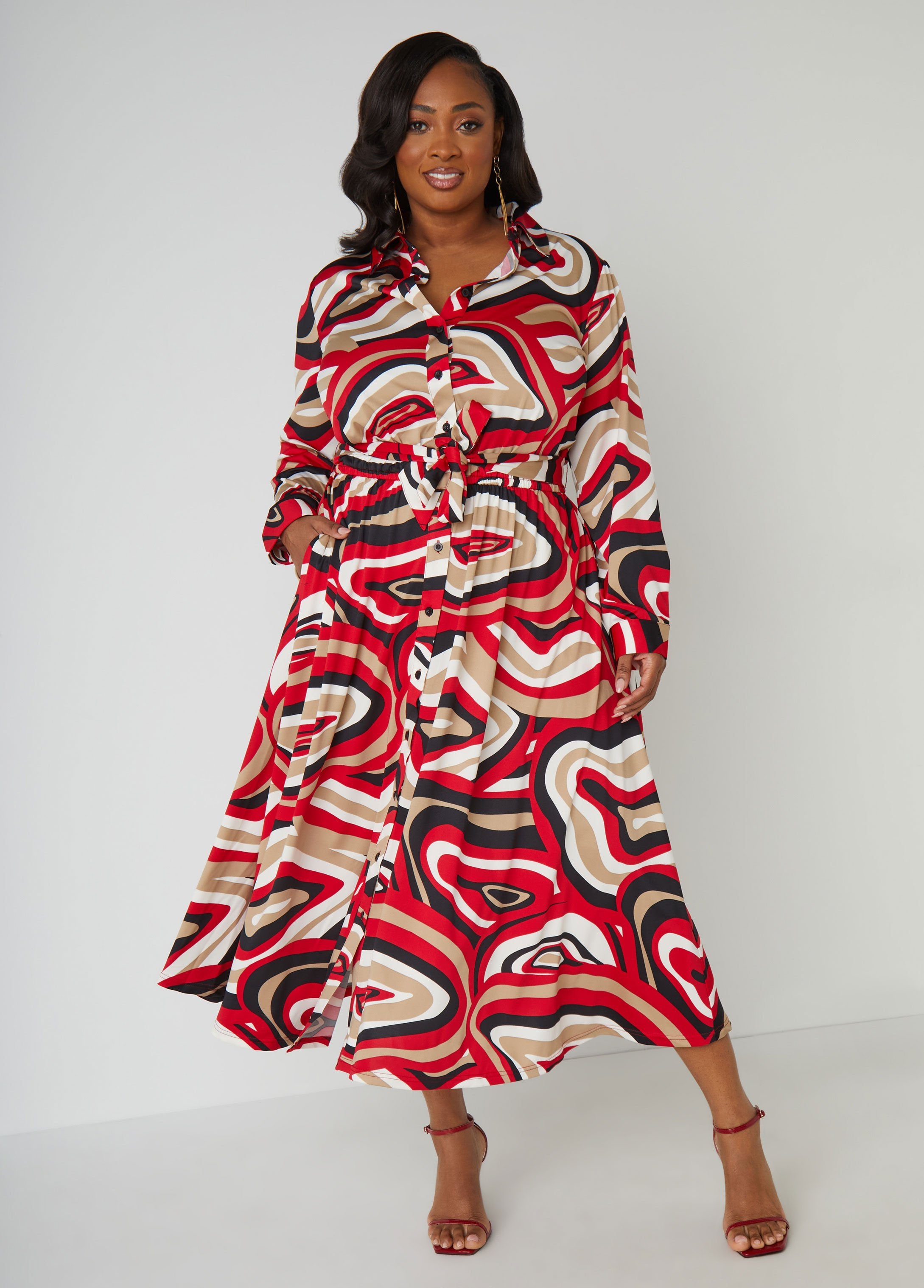 Plus Size jersey maxi dress plus size a line dress swirl print shirtdress