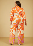 Swirl Print Wide Leg Jumpsuit