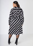 Belted Striped Midaxi Shirtdress