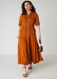 Seamed A Line Maxi Shirtdress