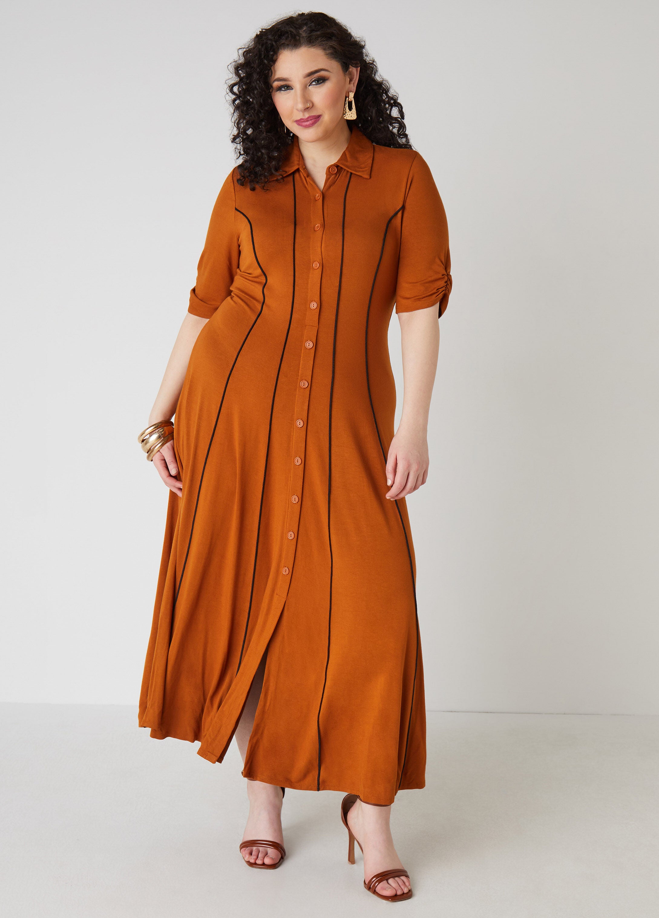 Plus Size jersey maxi dress plus size a line dress casual shirtdress