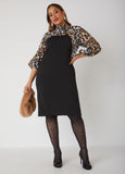 Leopard Paneled Sheath Dress