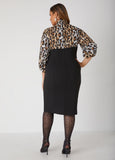 Leopard Paneled Sheath Dress