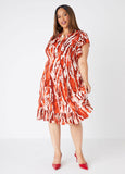 Ruffled Brushstroke Knit Dress