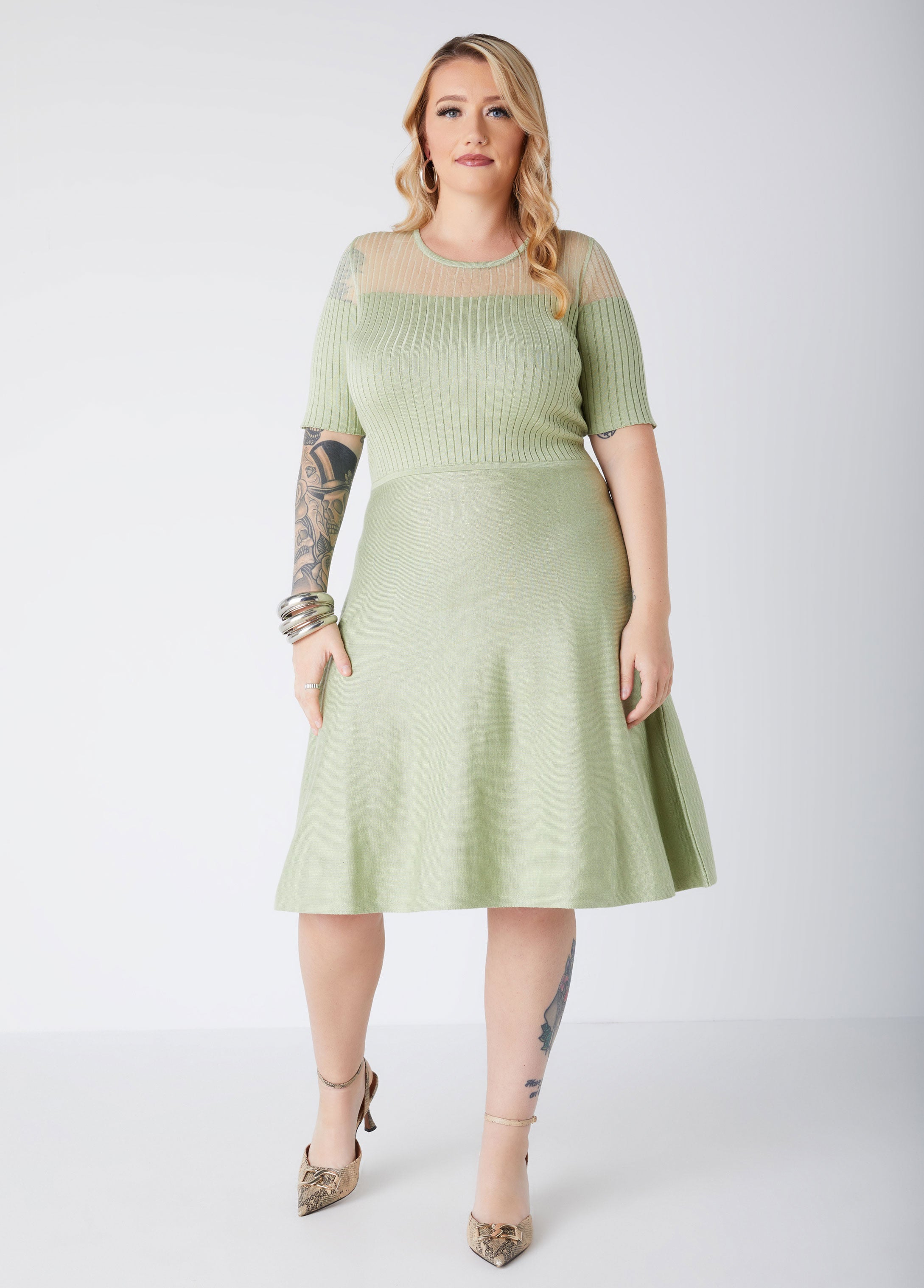 Plus Size Ribbed Sweater Dress Plus Size Knit A Line Dresses