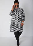 Swirl Sweater Shift Dress