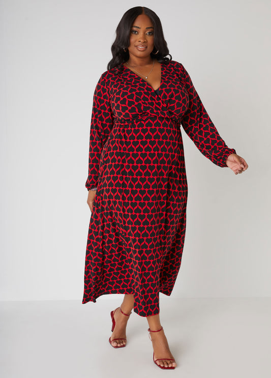 Plus Size maxi dress fall plus size heart dress plus size valentine fashion