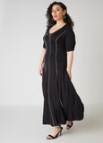 Seamed U Ring Maxi Dress