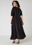 Seamed U Ring Maxi Dress