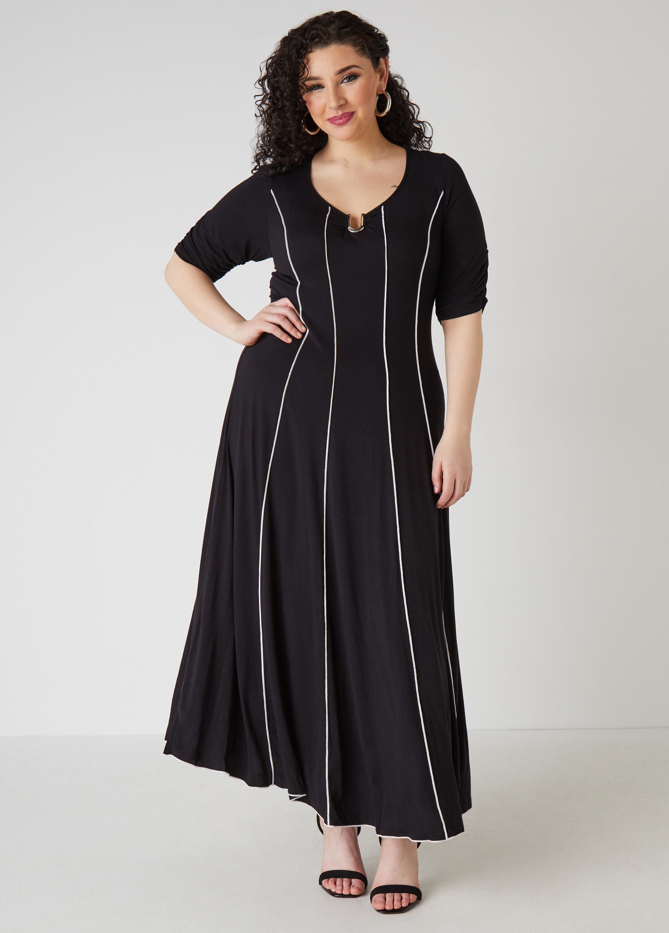 Plus Size seamed maxi dress plus size casual dress plus dresses