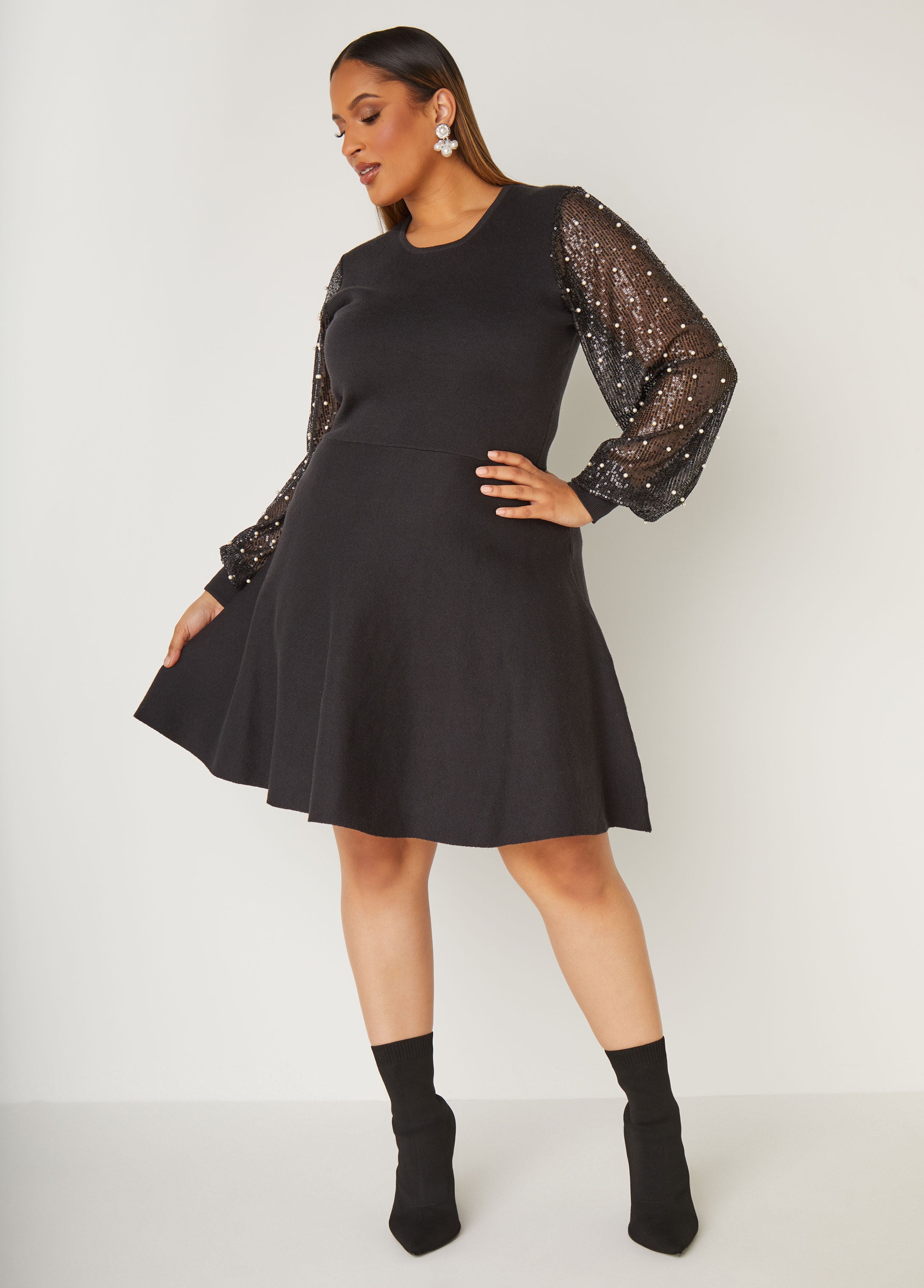 Plus Size a line sweater dresses plus size fall fashion dress