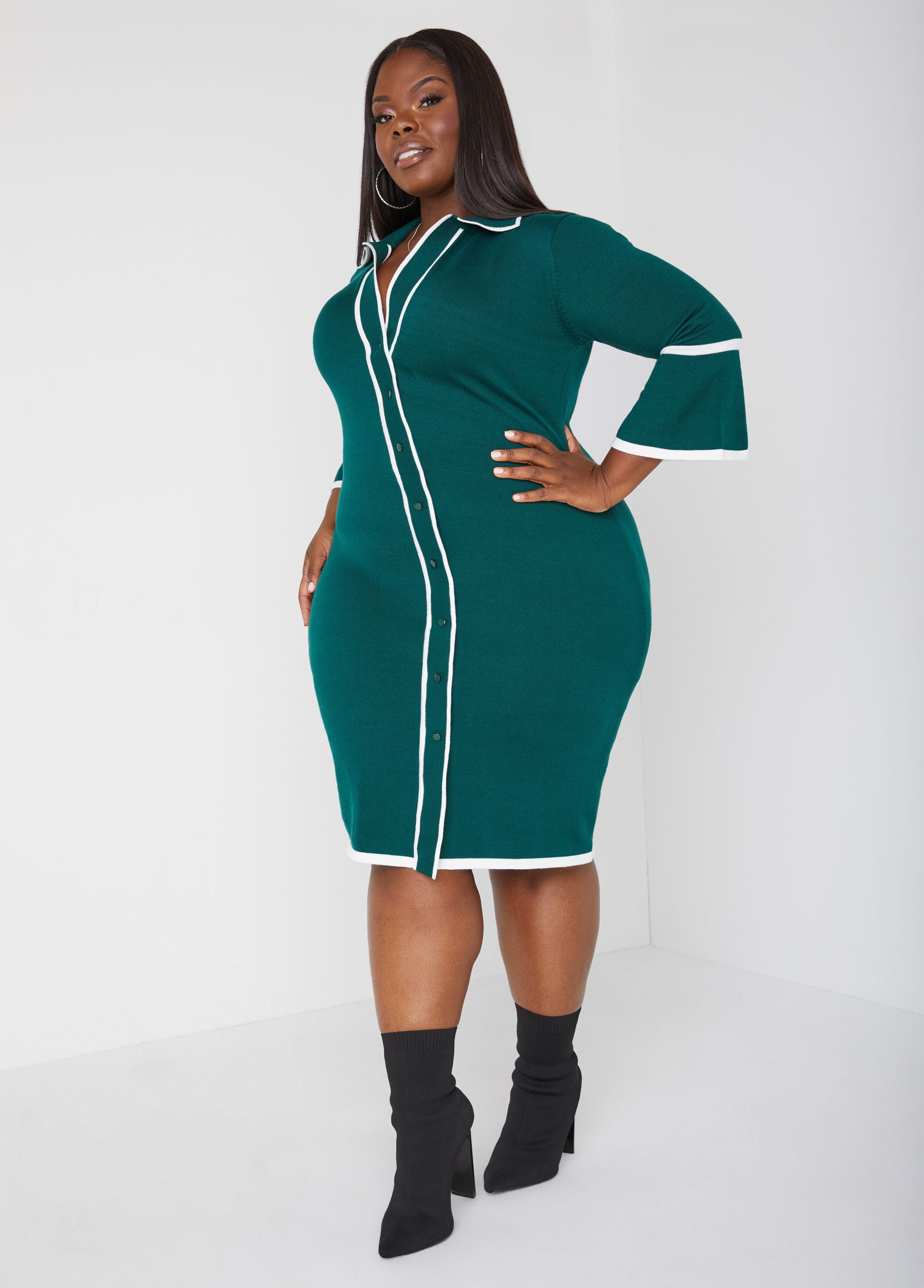 Plus Size Sweater Dress Plus Size Midi Dress Plus Size Shirtdress