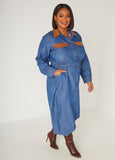 Plus Size denim dress jeans dresses midaxi chambray dress