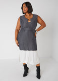 Plus Size Bleached Denim Dress Plus Size Chambray Maxi Dress