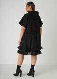 Ponte and Tulle Hoodie Dress