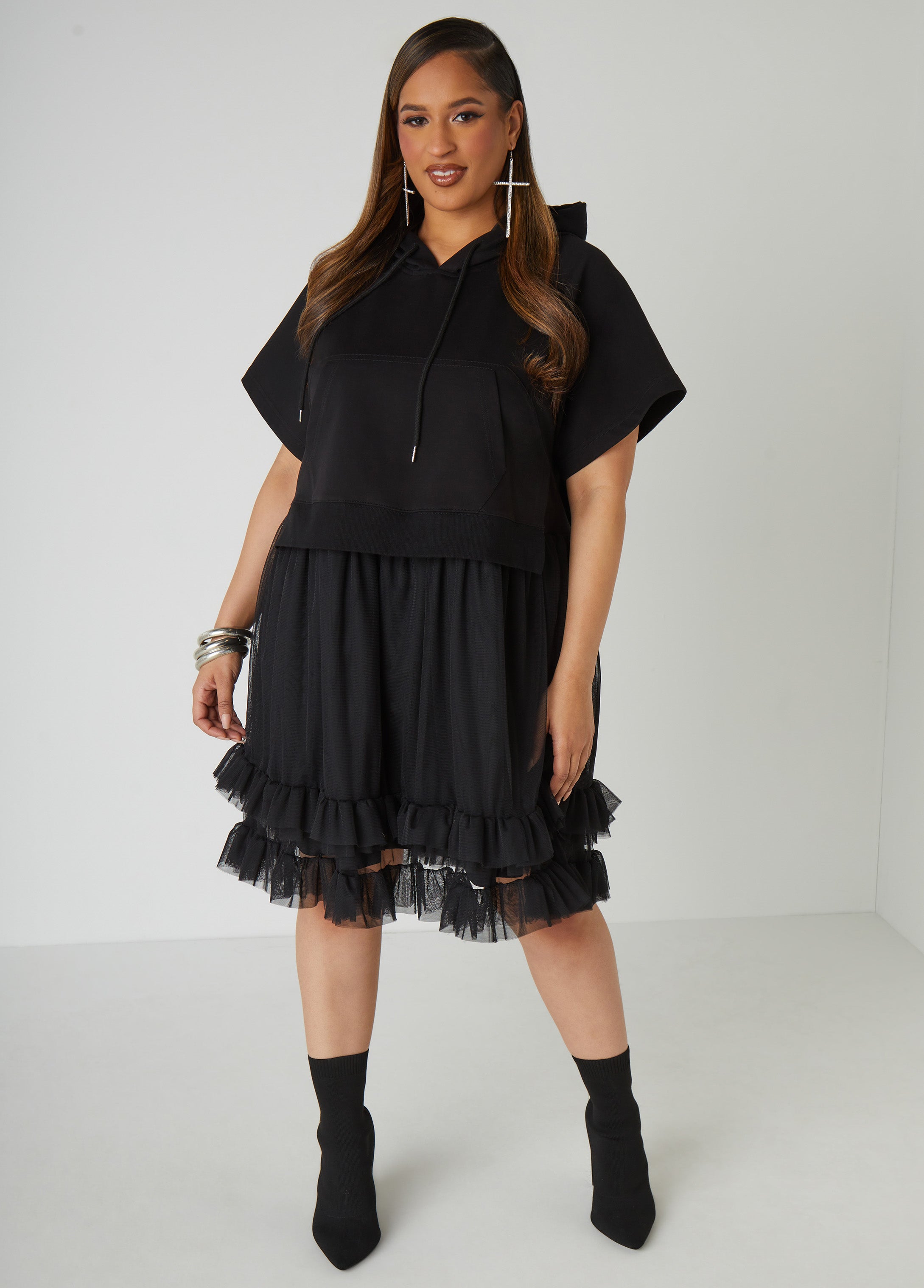 Plus Size Hoodie Dress Plus Size Sweatshirt Dress Plus Size Tulle Dress