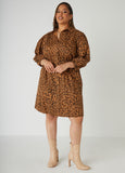 Plus Size Leopard Shirtdress Plus Size Twill Dress Denim Dress