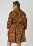 Leopard Cotton Twill Shirtdress