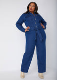 Denim Straight Leg Jumpsuit