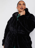 Hooded Faux Fur Coat