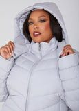 Hooded Ribbed Puffer Coat