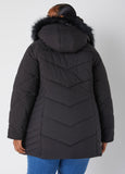 Snap Detailed Hooded Puffer Coat