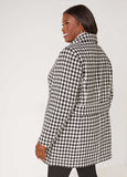 Houndstooth Double Breasted Peacoat