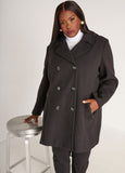 Plus Size Wool Coat Faux Wool Trendy Plus Size Double Breast Peacoats