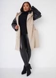 Leather Paneled Trench Coat
