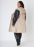 Leather Paneled Trench Coat