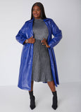 Faux Leather Trench Coat