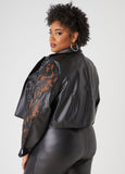 Mesh Paneled Faux Leather Jacket