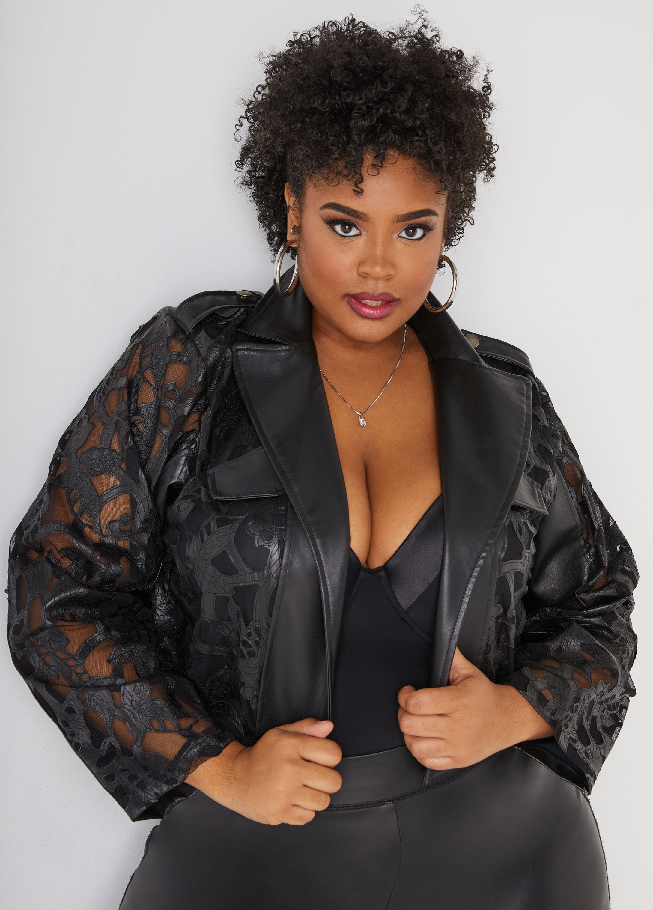 Plus Size leather jackets plus size faux leather and mesh jackets