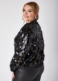 Sequined Mesh Bomber Jacket