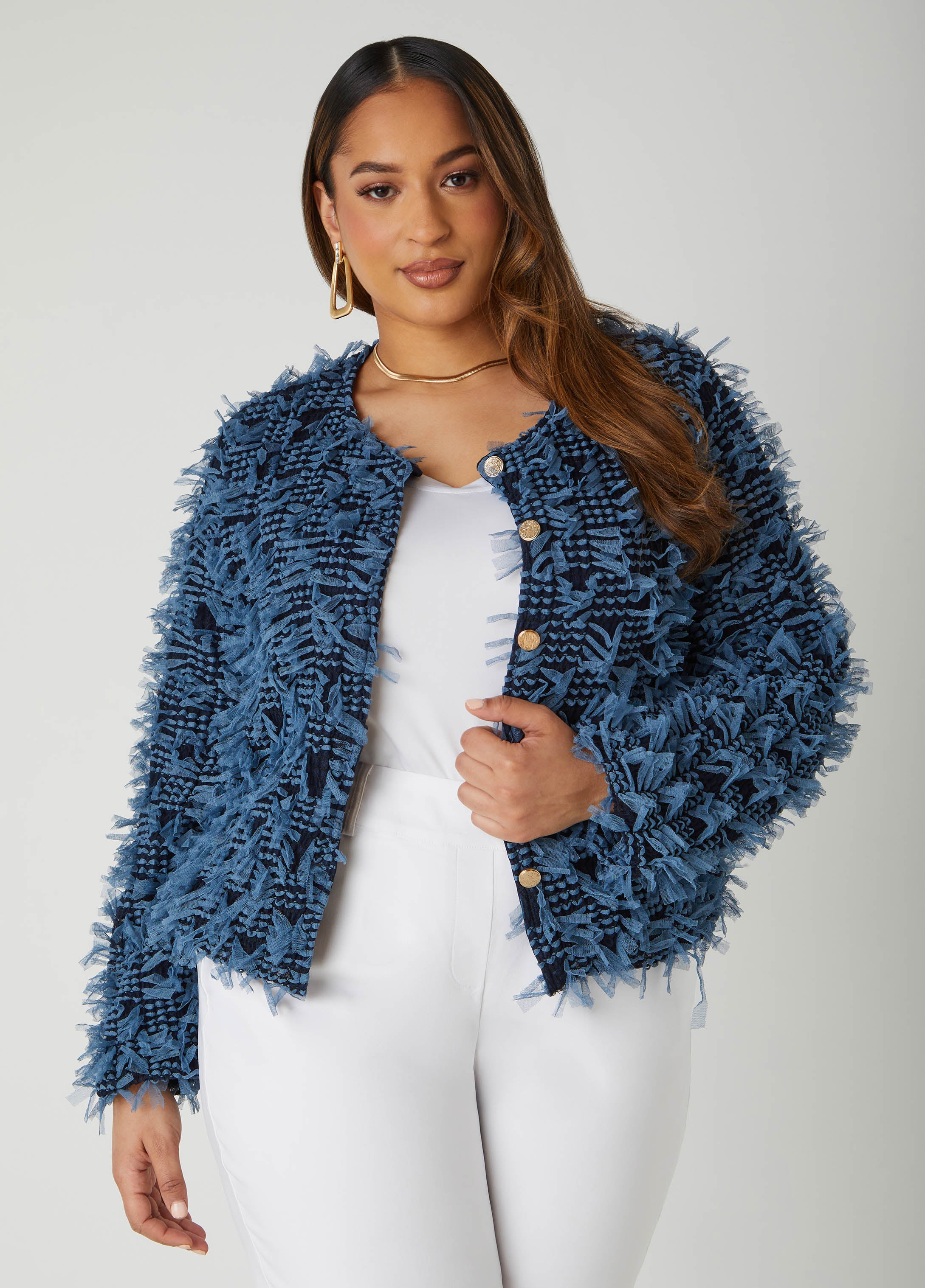 Plus Size Fashion Jacket Plus Size Spring Jacket Plus Size Mesh Jacket