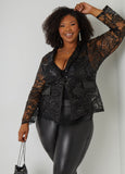 Plus Size Evening Jacket Plus Size Mesh Jacket Plus Size Blazer