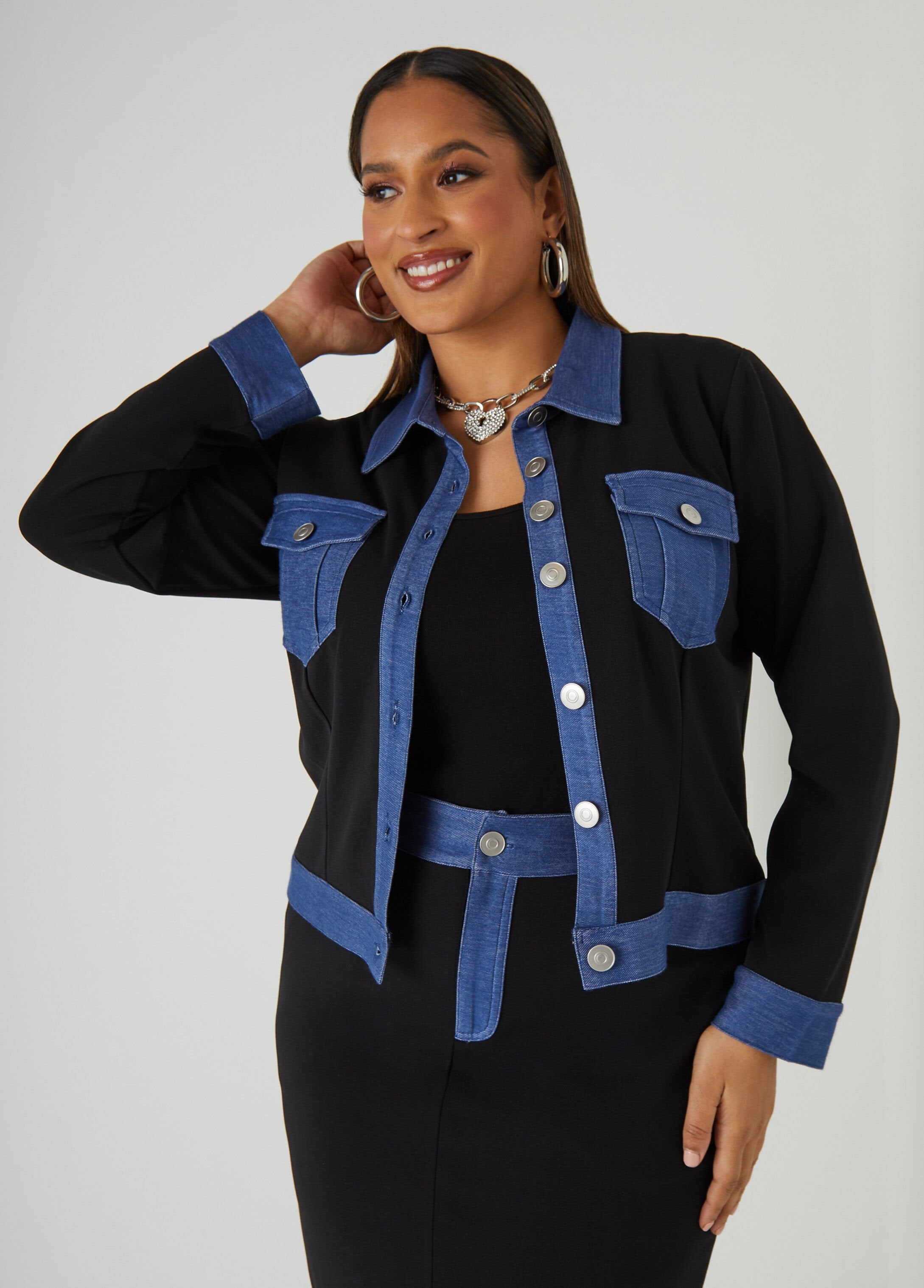 Plus Size Blazer Plus Size Denim Jacket Plus Size Two Piece Suit Sets