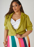 Plus Size Cropped Scuba Jacket