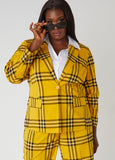 Plus Size Plaid Blazer Suit Plus Size Jacket Three Piece Work Set