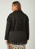 Fringed Faux Suede Jacket